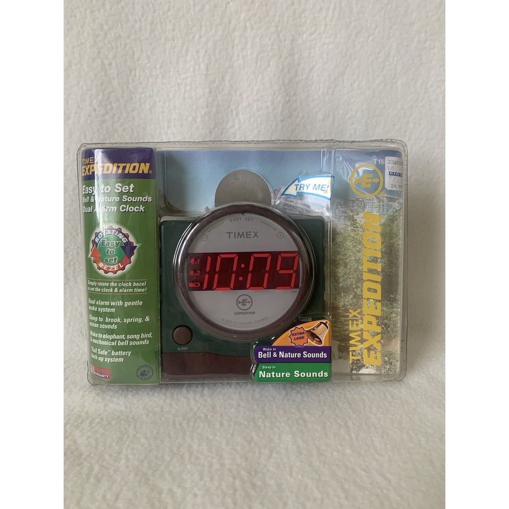 NEW Timex Expedition T155Q Digital Dual Alarm Clock Nature Sound Ocean Sealed